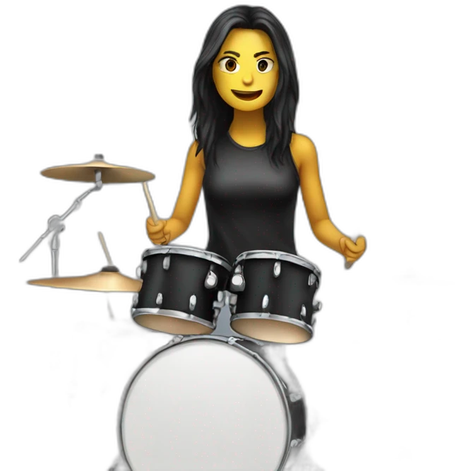 female metal drummer emoji