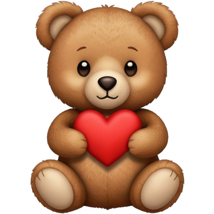 teddy bear holding a heart emoji
