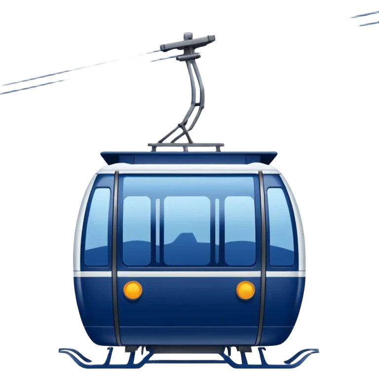 create a cablecar emoji in winter. make it navy dark blue. no yellow. and add the words in white: Lenk  emoji