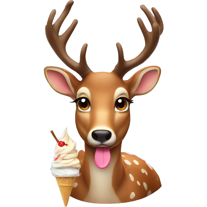 Deer with ice cream emoji