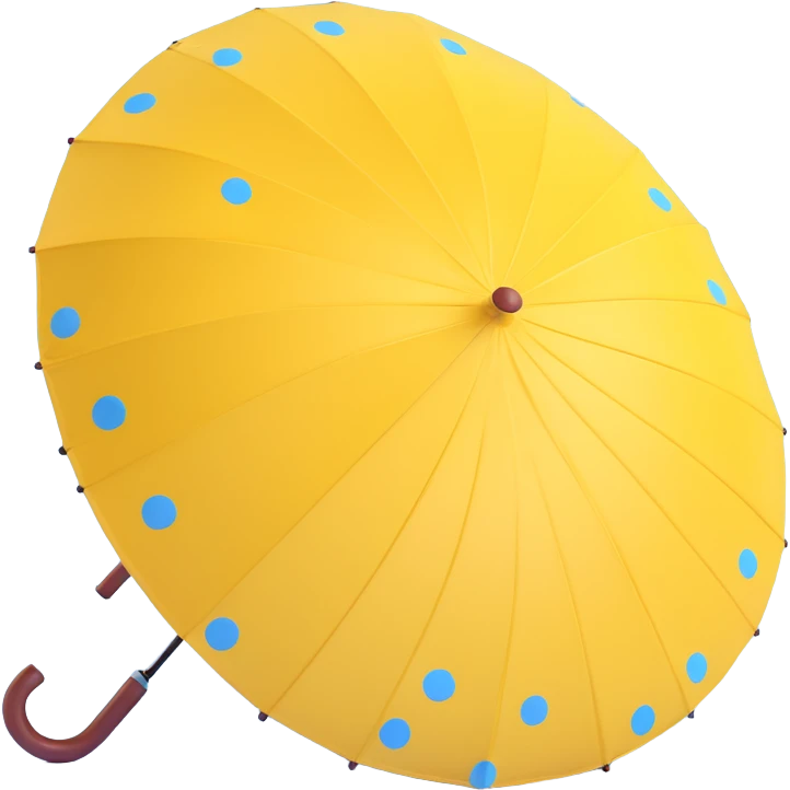 yellow umbrella with polka dots emoji