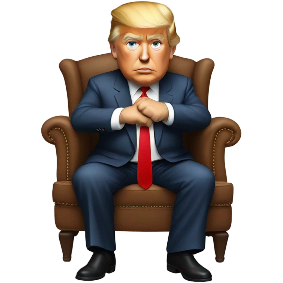 Trump slouching with horrible posture in a chair  emoji