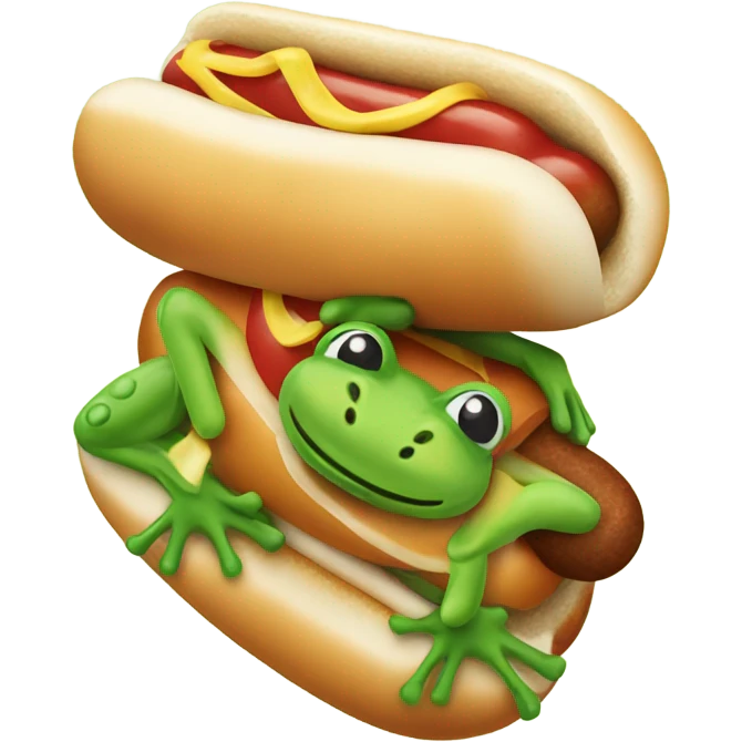 Frog hot dog emoji
