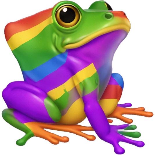 Lesbian pride flag coloured frog emoji