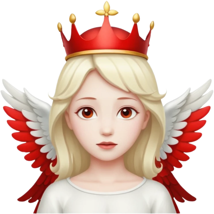 an angel with a red crown on her head, 4 wings emoji