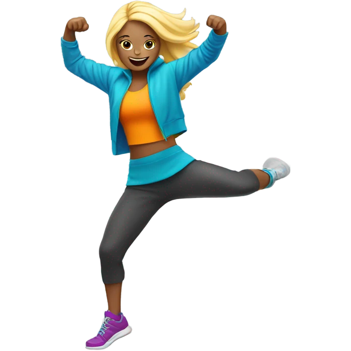 Blond Girl dancing Zumba emoji