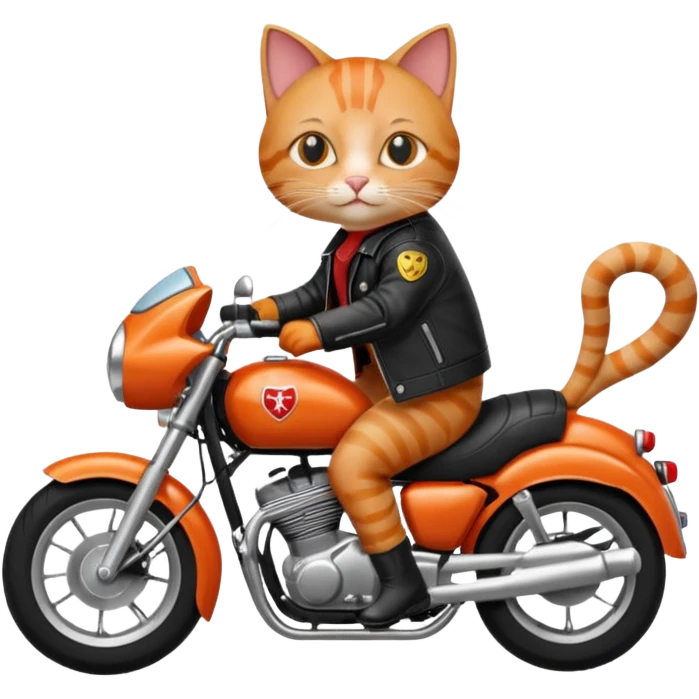 Cat on red and black motorcycle emoji