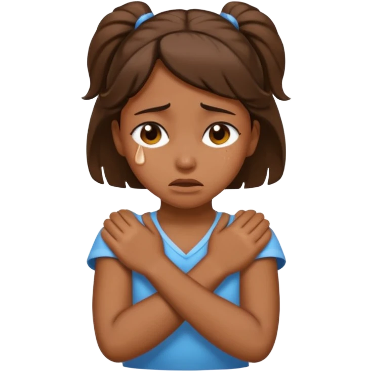 arms crossed holding neck crying girl emoji