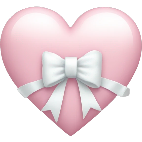 Pastel pink heart with white bow emoji
