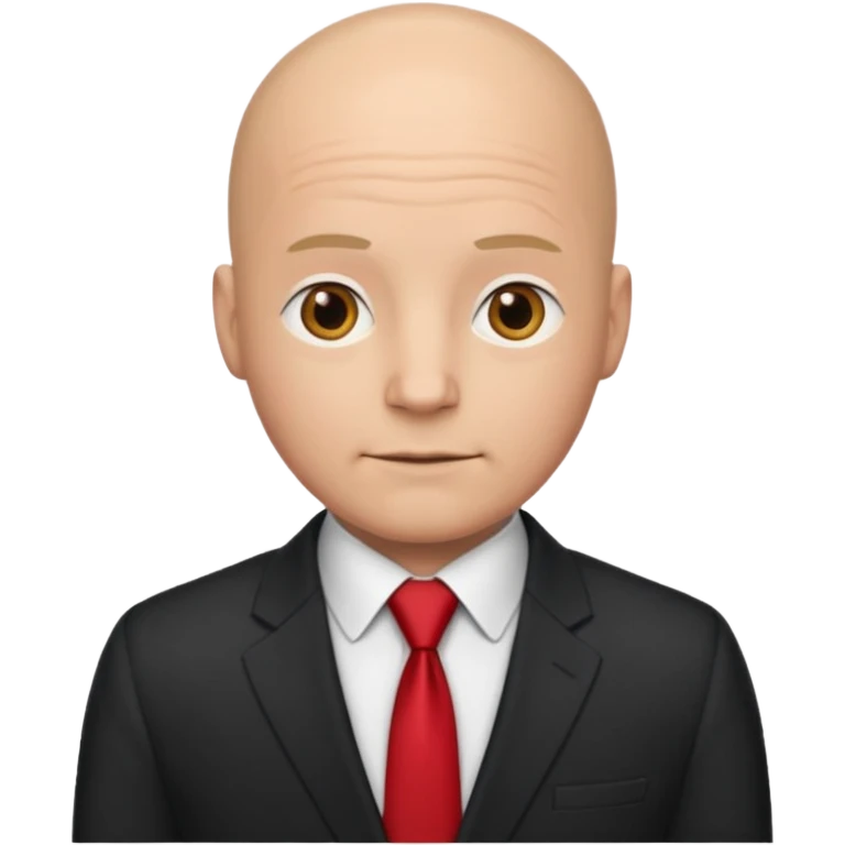 a bald man in a suit with a red tie emoji