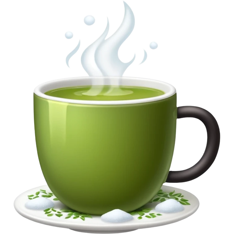 christmas green tea with snow emoji