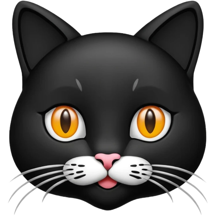 een zwarte kat met een hartje emoji