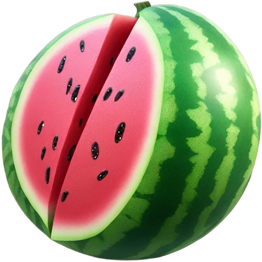 Hot pink realistic watermelon with glitter and crystallized  emoji
