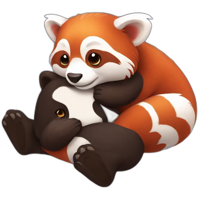 hugging red pandas emoji
