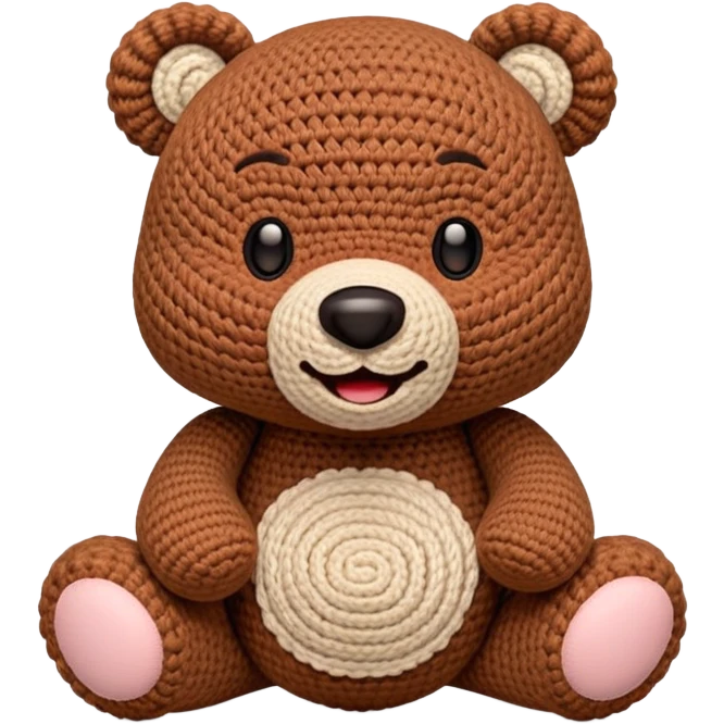 Amigurumi happy bear emoji