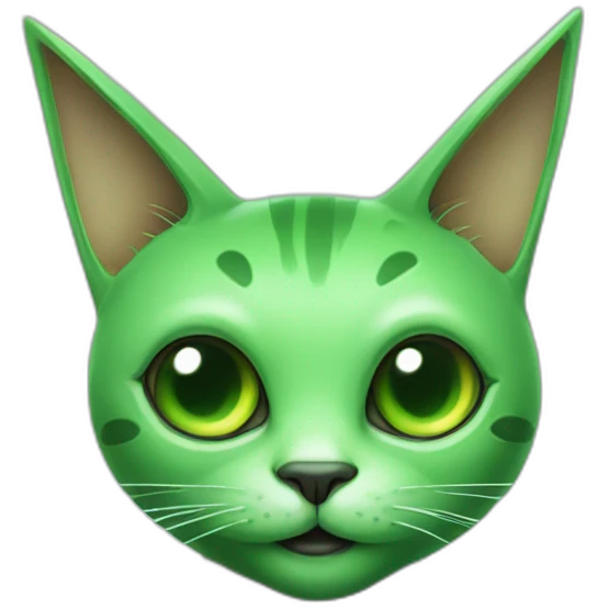 Green alien cat with 2 antennas and a star on its chest  emoji