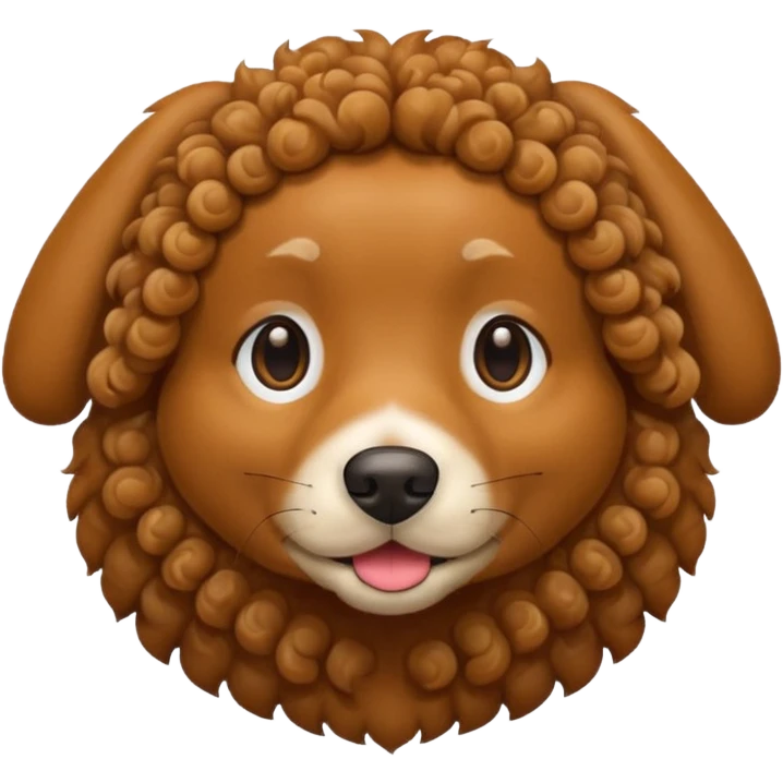 Brown dog curly
 emoji