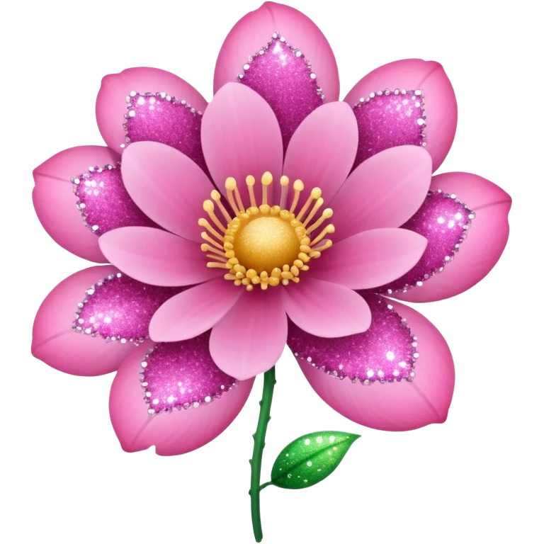 glitter pink flower emoji