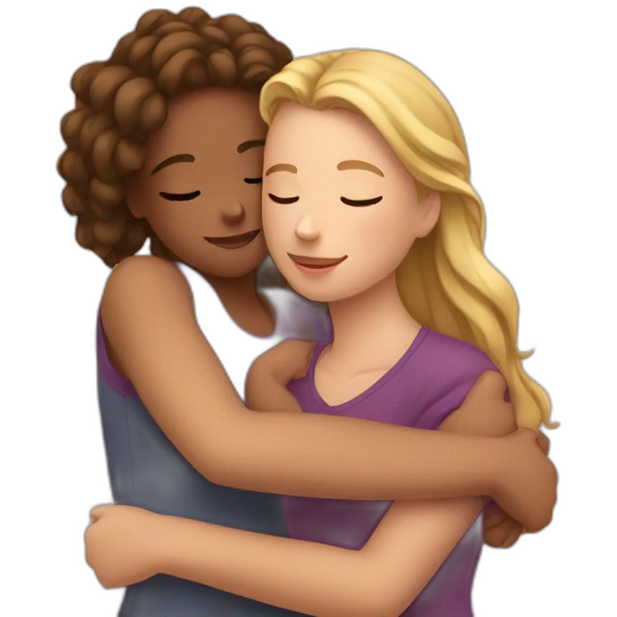 Girl bestfriends hugging  emoji