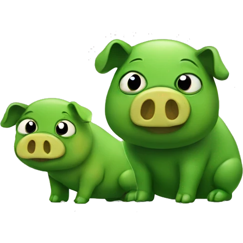 green pig and turt emoji