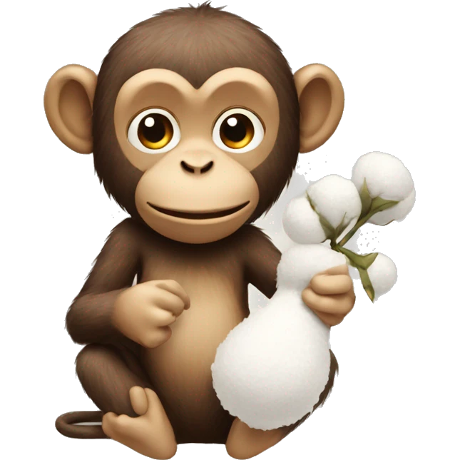 Monkey holding cotton emoji
