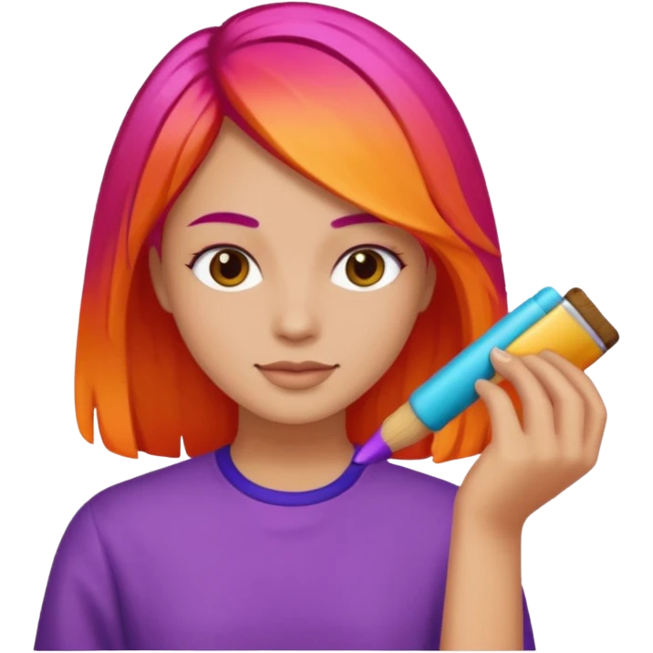 Coloring a hair emoji