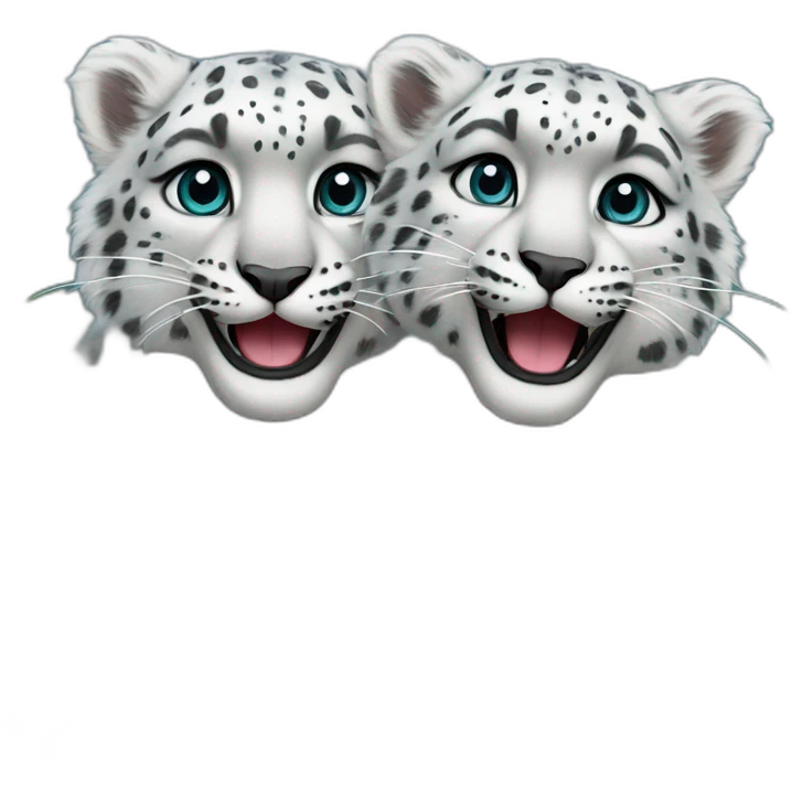 two snow leopards friends emoji