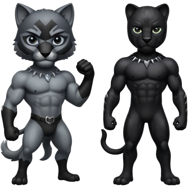 Wolf friend with black panther emoji