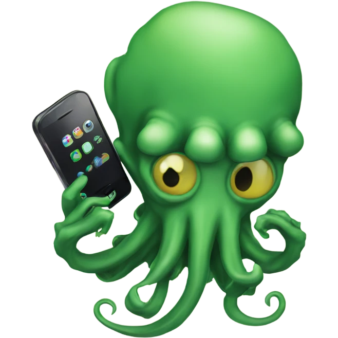 Cthulhu with phone  emoji