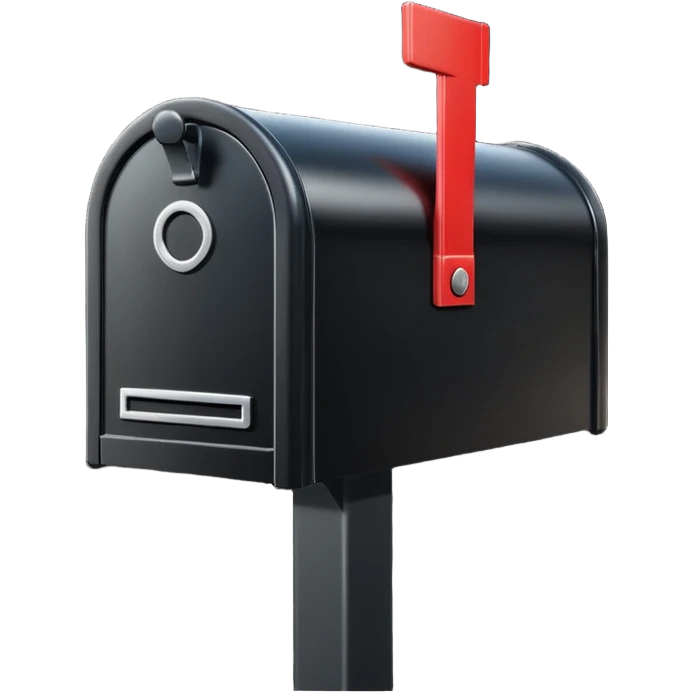 black unified mailbox 90210 on black post emoji