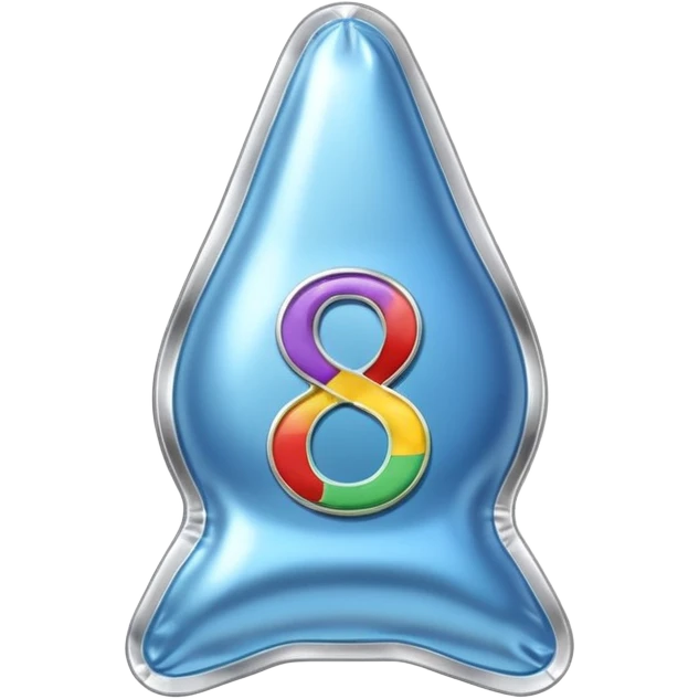 condom with a chrome-metallic pack and 8eight written in the middle emoji
