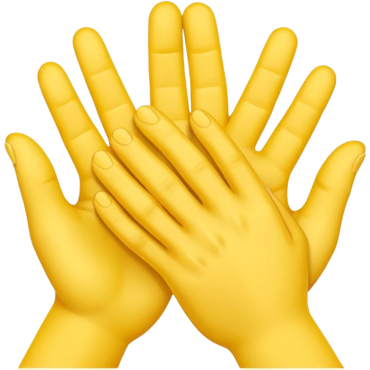 3 yellow hands in a pile about to do make a promise emoji