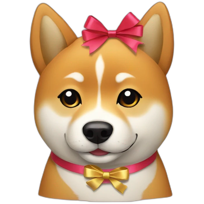 Shiba with a ribbon emoji