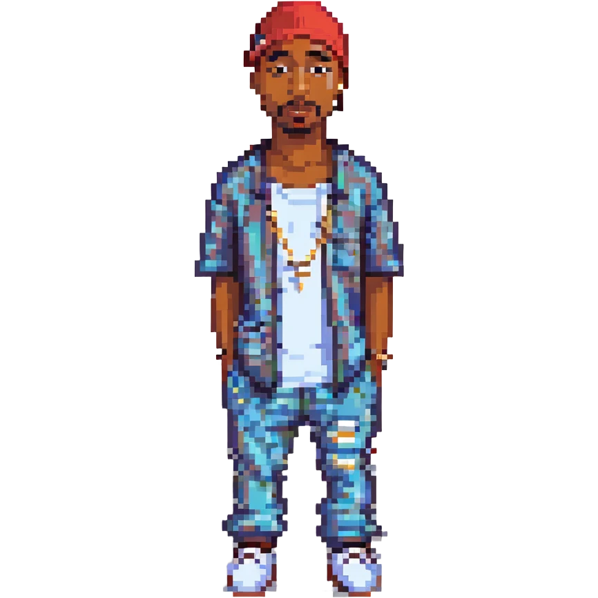2Pac в полный рост, no background emoji