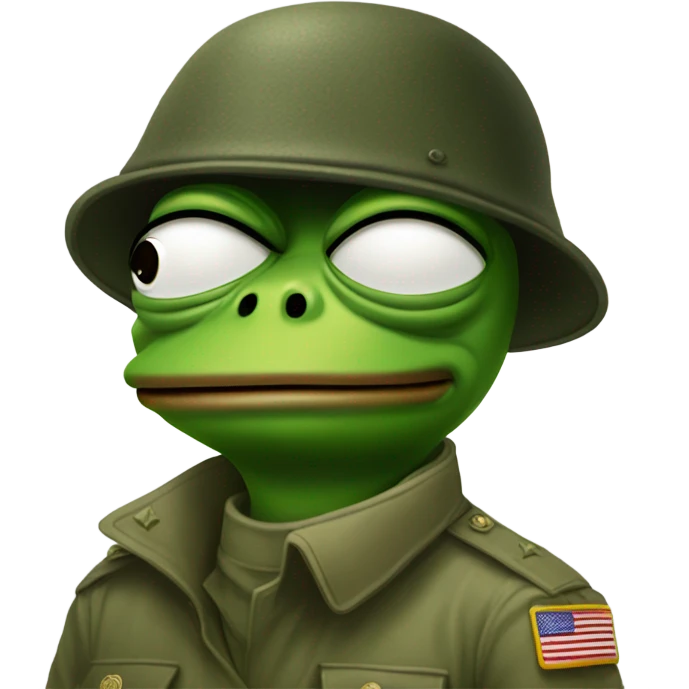 Pepe frog soldier thousand yard stare emoji