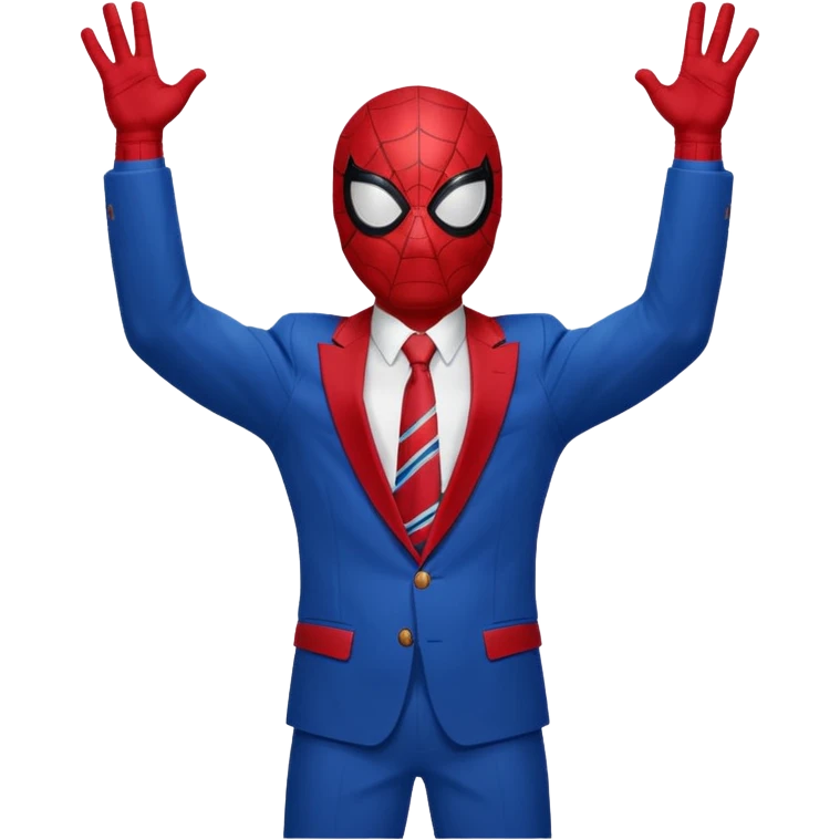 Spider-Man with hands in the air emoji