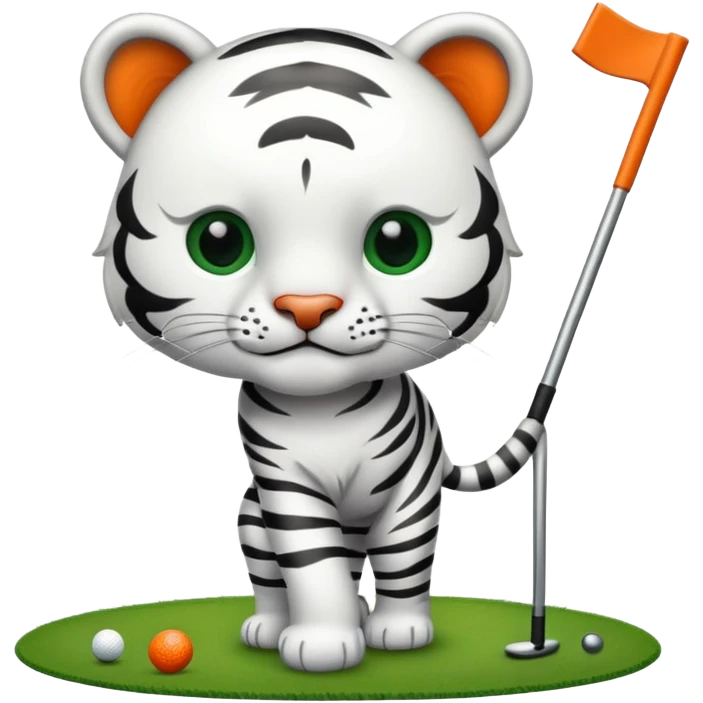 White tiger golfing emoji