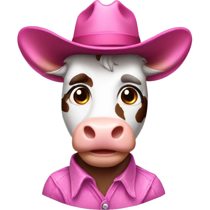 Cow boy with pink hat  emoji