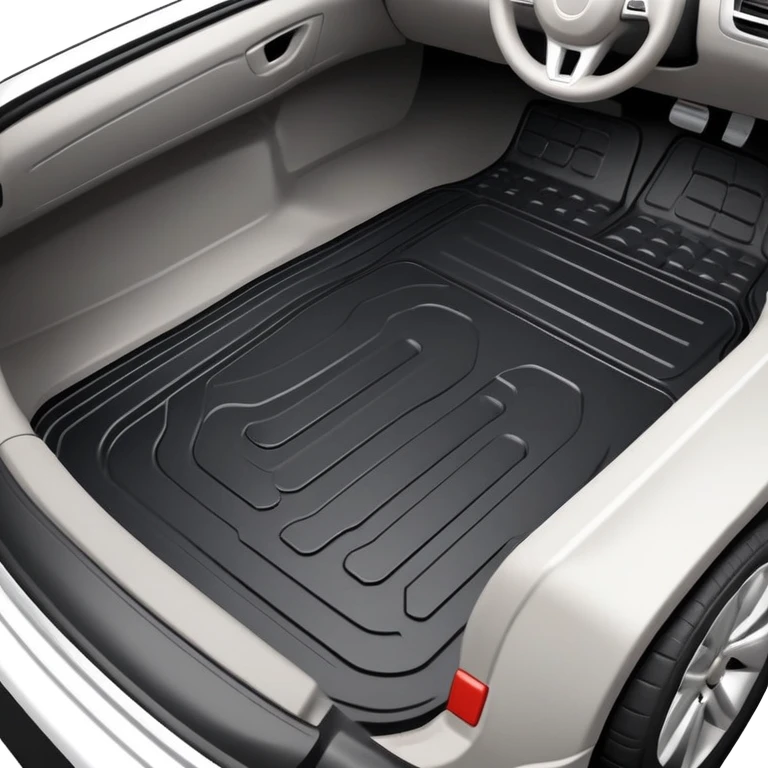 applying sound deadening material to car floor, first layer of vibration isolation emoji