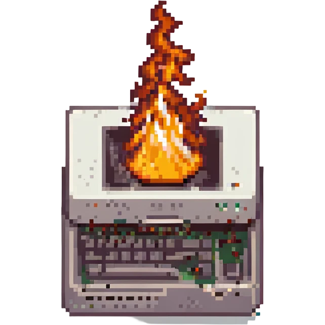 Computer on fire emoji