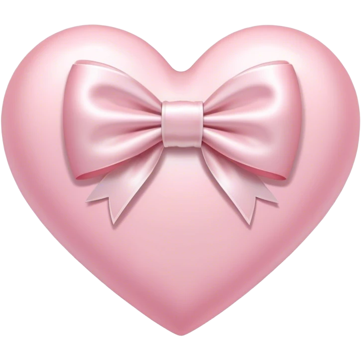 Pastel pink heart with white bow emoji