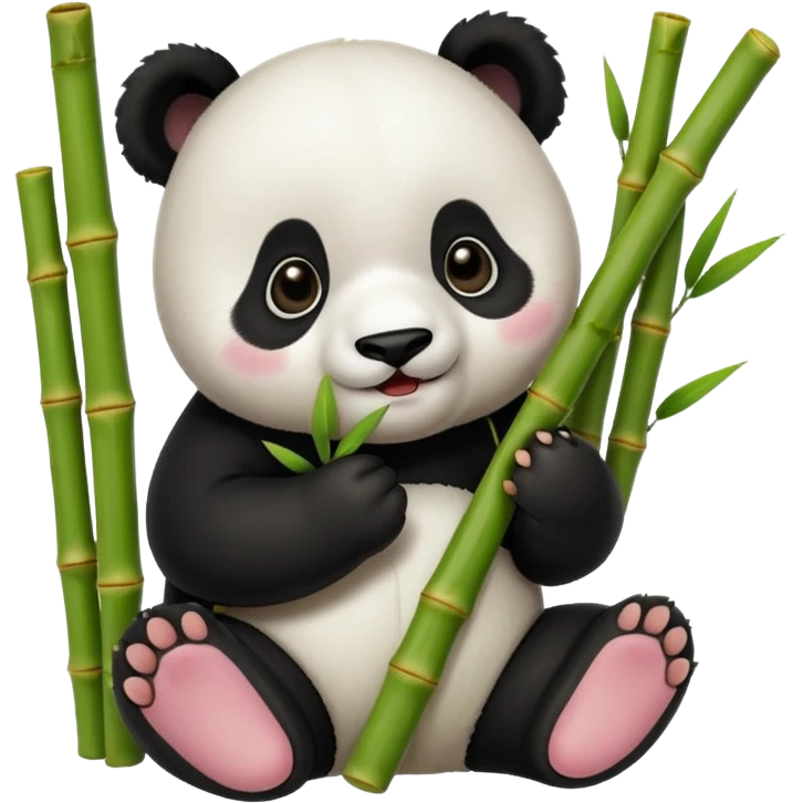 baby panda eating bamboo emoji