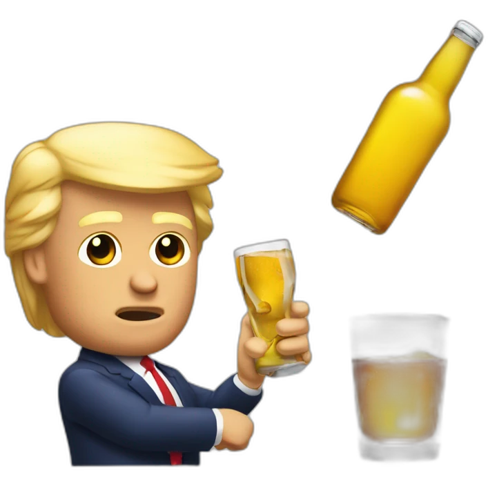 Trump avec une bouteille d'alcool emoji