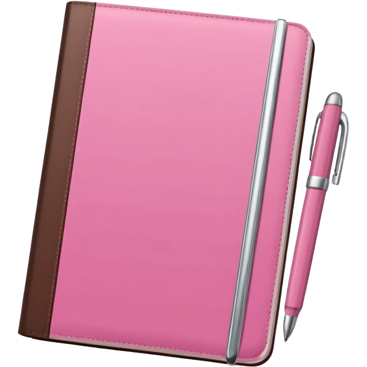 pink and brown striped diaries and pen emoji