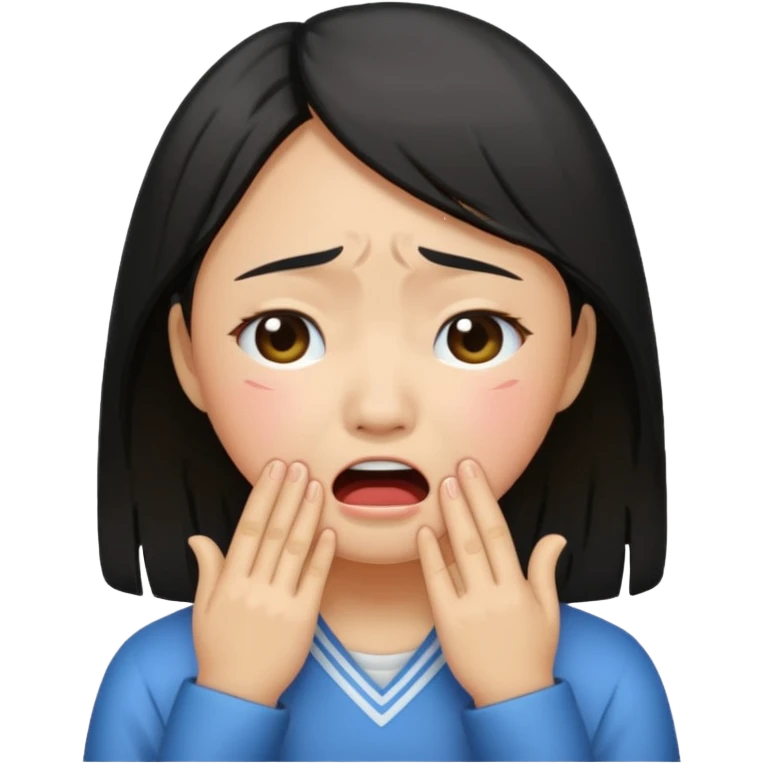 Asian girl crying emoji