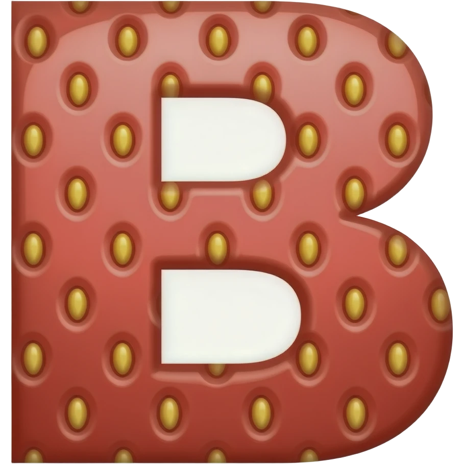 The letter B is a strawberry. emoji