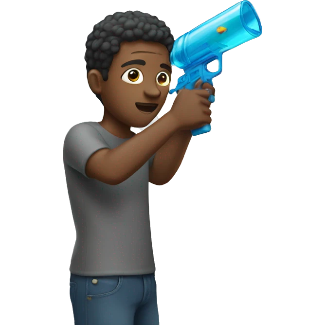 colored man with a water gun emoji