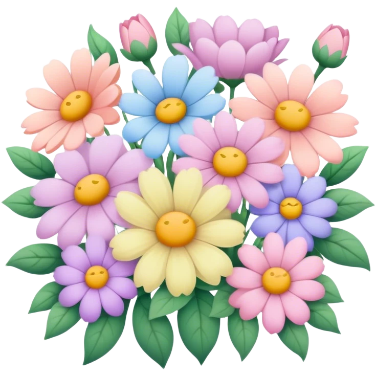 Pastel flowers emoji