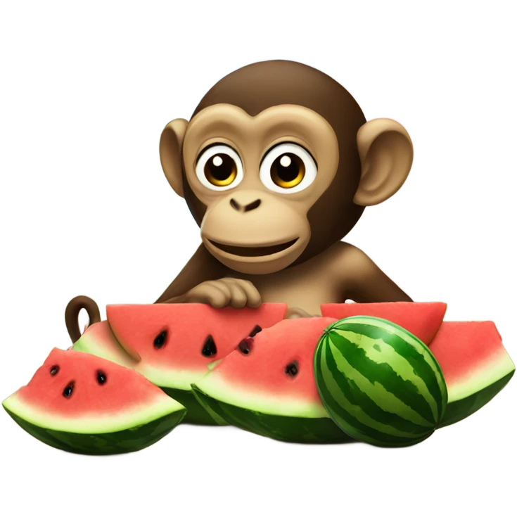 Monkey eating watermelon emoji