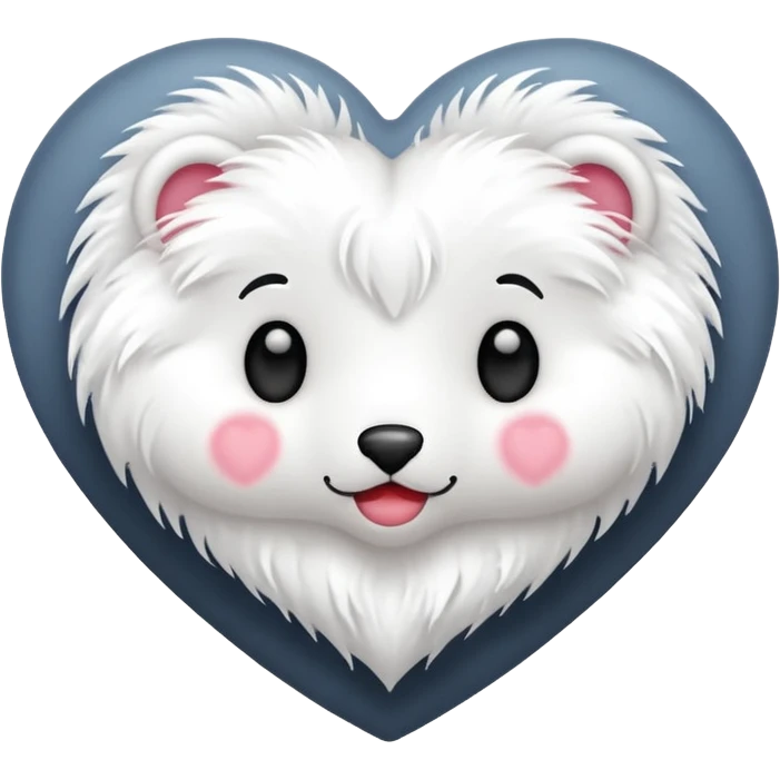 heart made out of white fur emoji